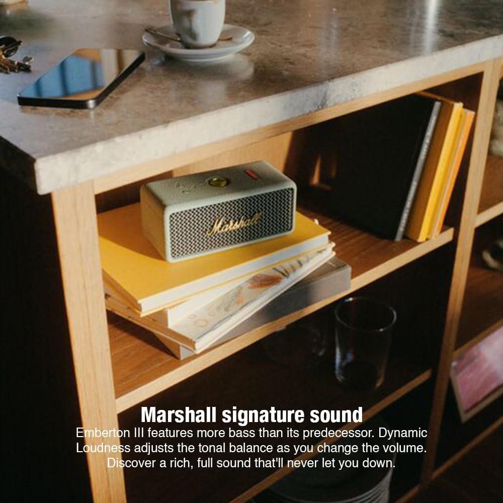Marshall Smartchoice Emberton III Compact Portable Bluetooth Speaker (Sage)