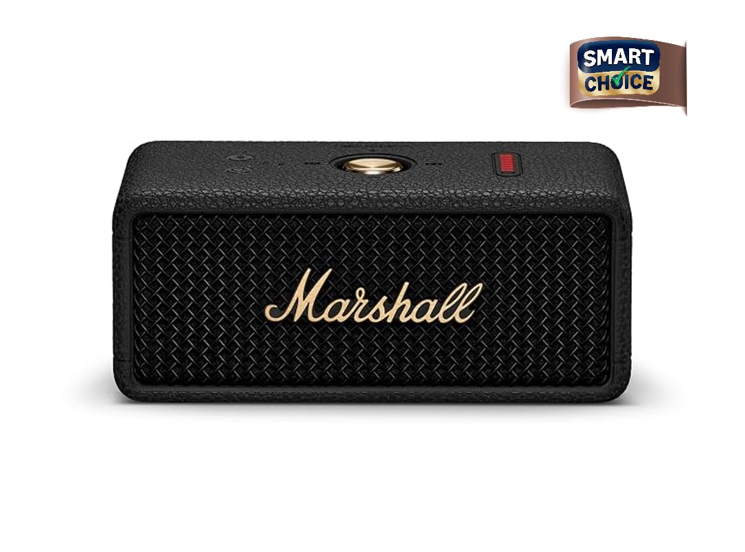 Marshall Smartchoice Emberton III Compact Portable Bluetooth Speaker (Black & Brass)