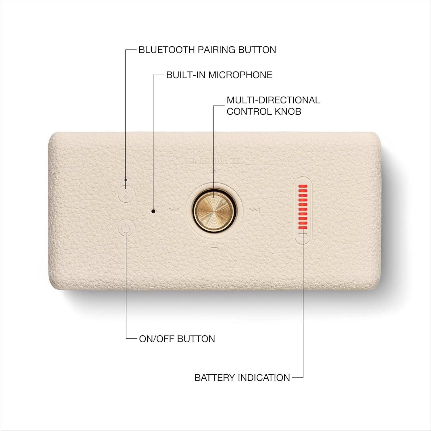 Marshall Smartchoice Emberton III Compact Portable Bluetooth Speaker (Cream)