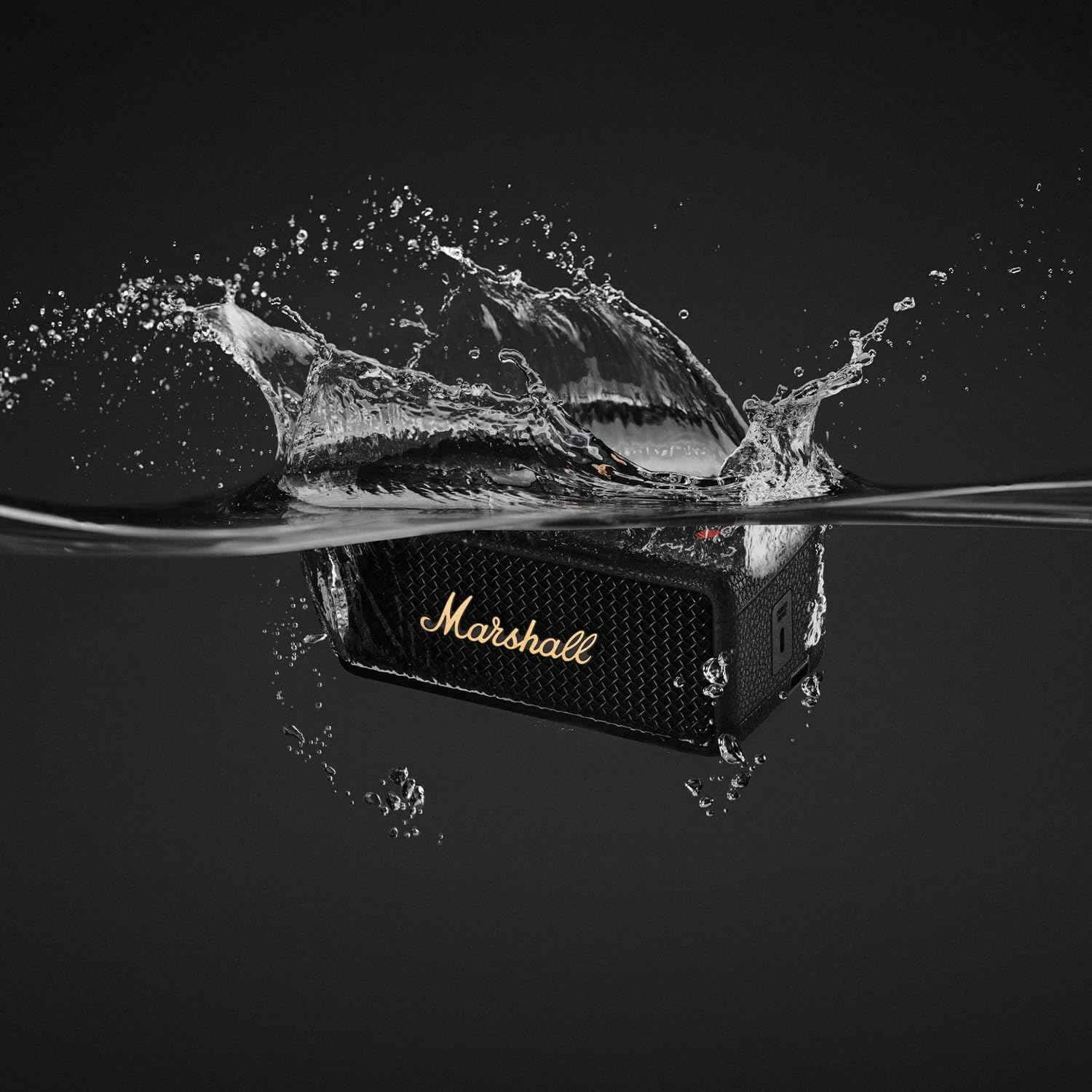 Marshall Smartchoice Emberton III Compact Portable Bluetooth Speaker (Black & Brass)