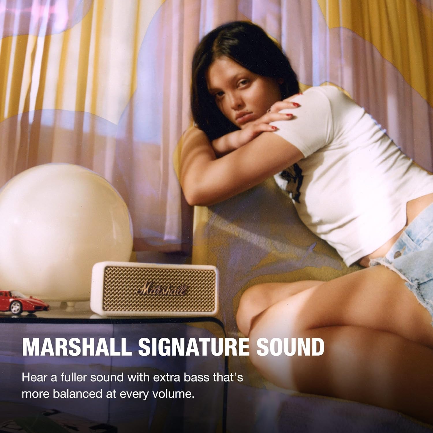 Marshall Smartchoice Emberton III Compact Portable Bluetooth Speaker (Cream)