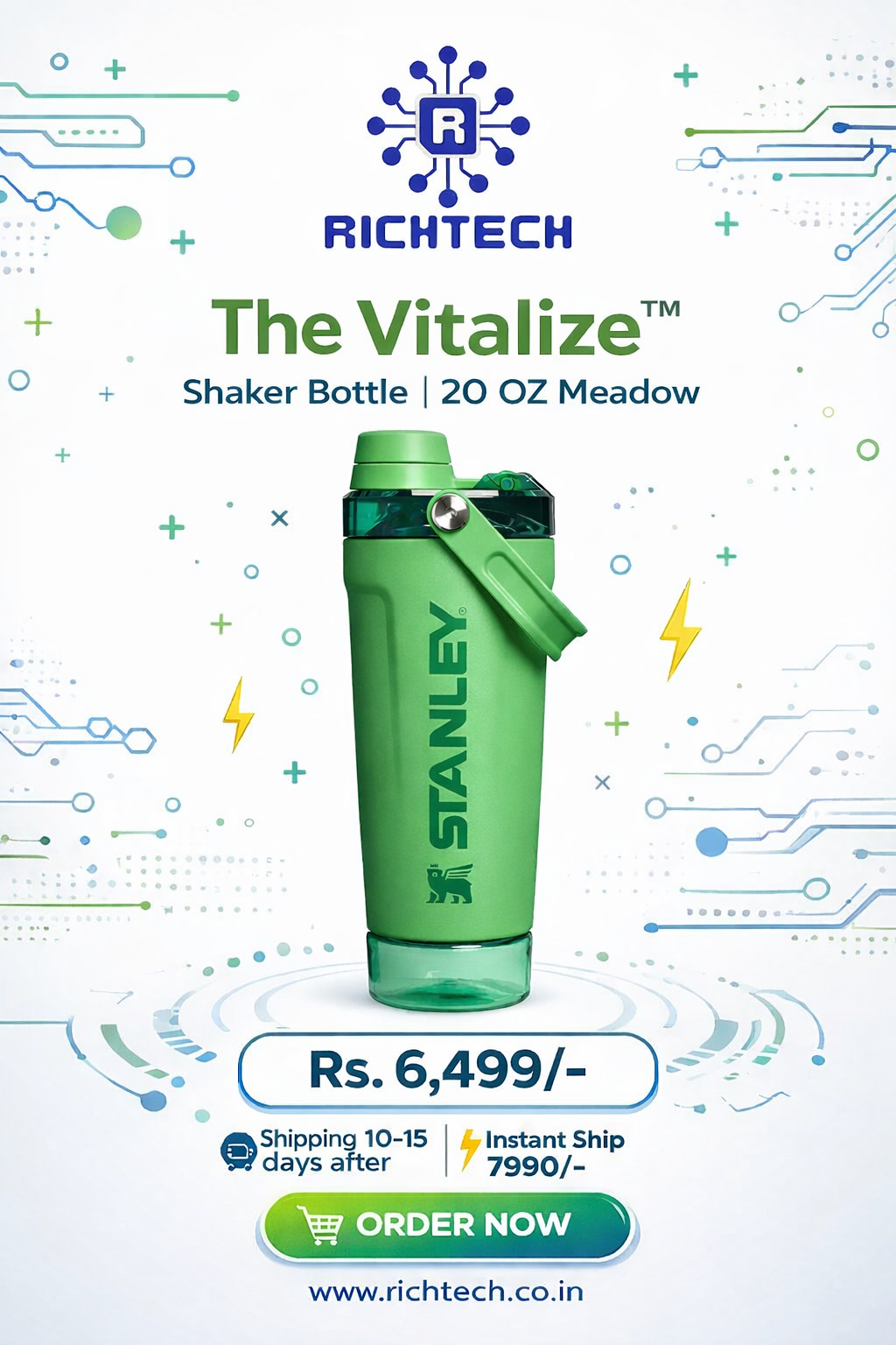 The Vitalize™ Shaker Bottle | 20 OZ Meadow
