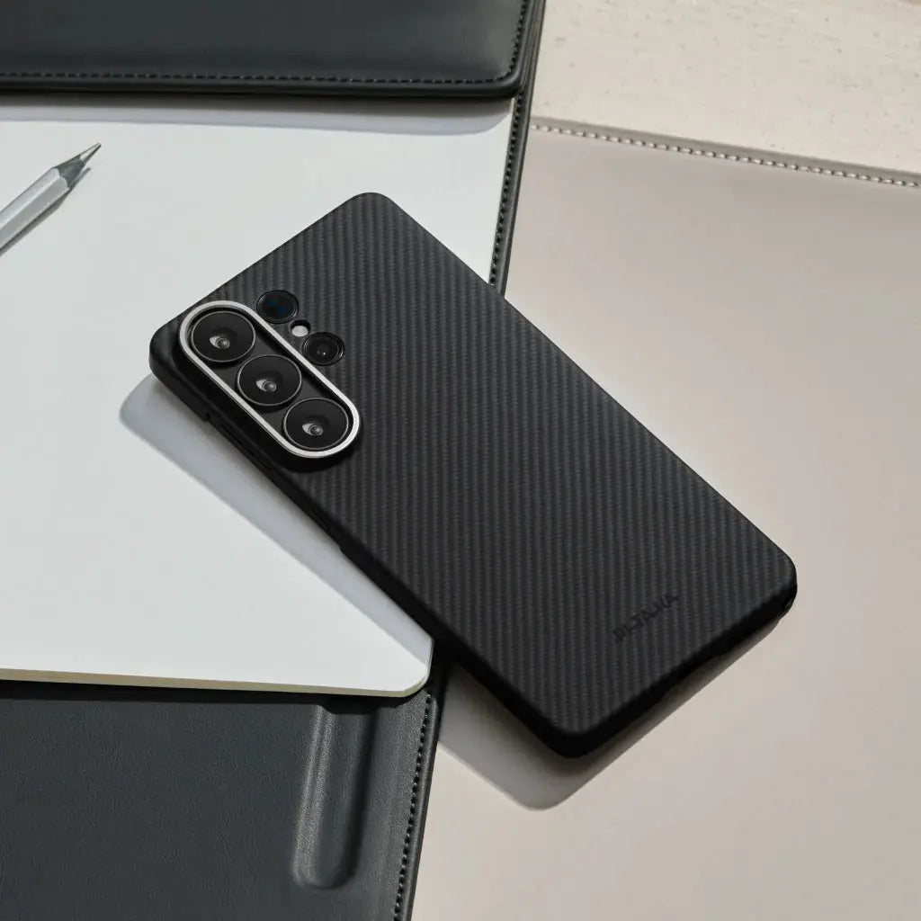 Samsung Galaxy S26 Ultra Edge Case 600D Black/Grey (Twill) (Aaron Button)